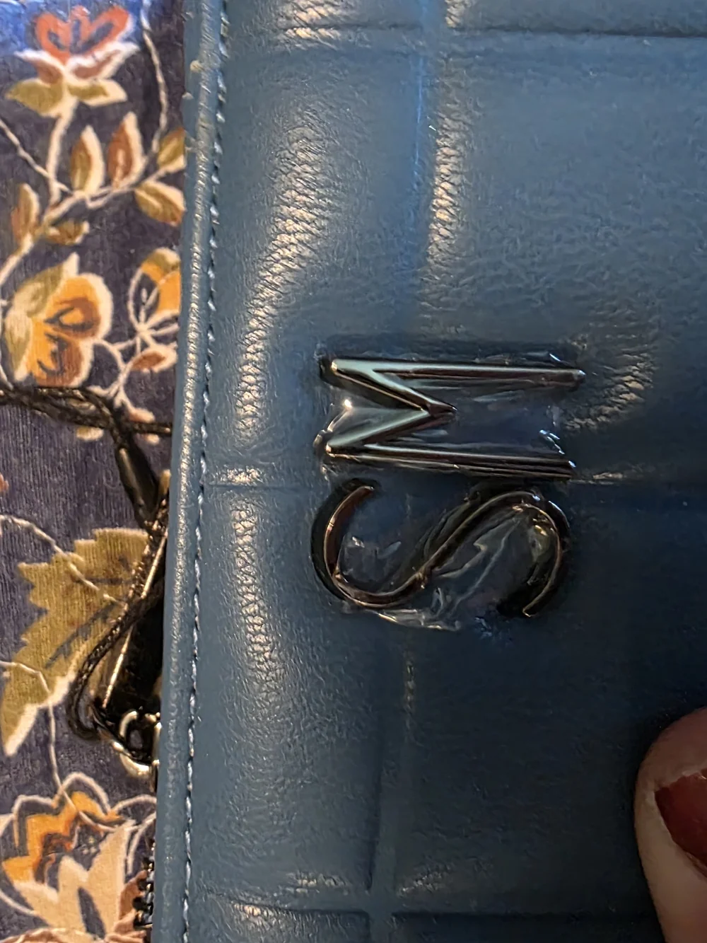 Steve Madden Quilted Leather Zip Wallet - Blue